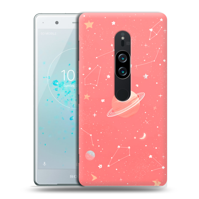 Пластиковый чехол на Sony Xperia XZ2 Premium с принтом Розовый космос Пластиковый чехол на Sony Xperia XZ2 Premium с принтом Розовый космос