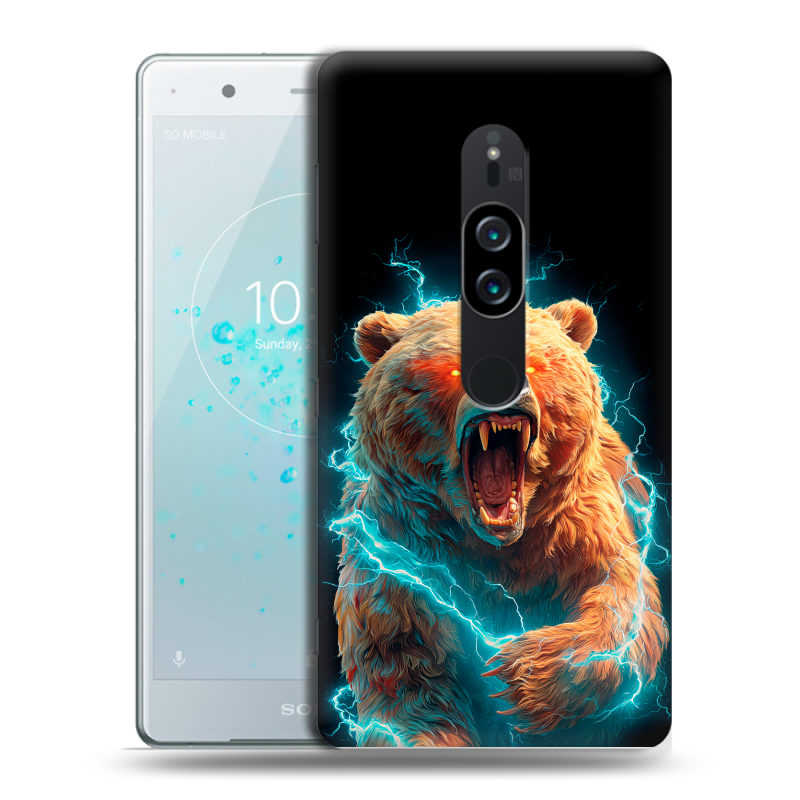 Пластиковый чехол на Sony Xperia XZ2 Premium с принтом Медведь Пластиковый чехол на Sony Xperia XZ2 Premium с принтом Медведь