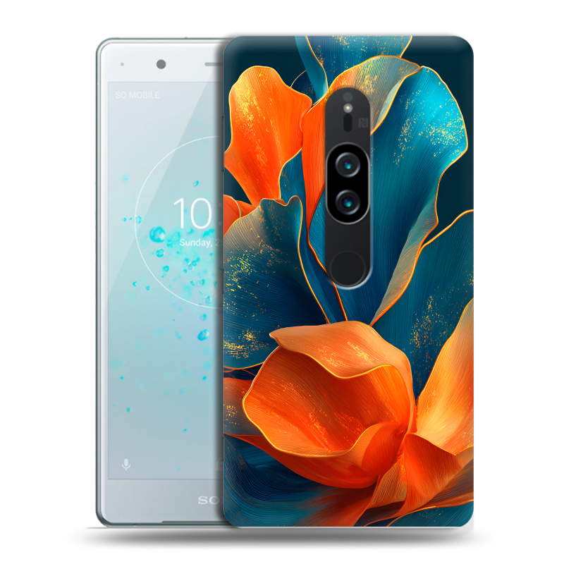 Пластиковый чехол на Sony Xperia XZ2 Premium с принтом Цветы Пластиковый чехол на Sony Xperia XZ2 Premium с принтом Цветы