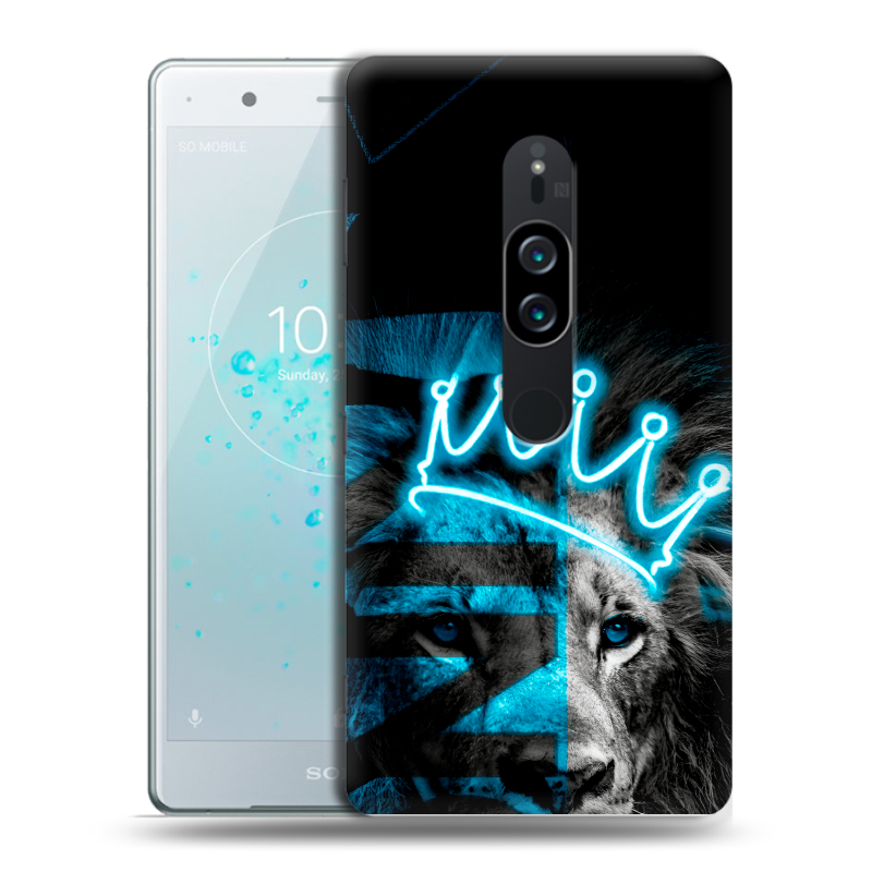Пластиковый чехол на Sony Xperia XZ2 Premium с принтом Король лев Пластиковый чехол на Sony Xperia XZ2 Premium с принтом Король лев