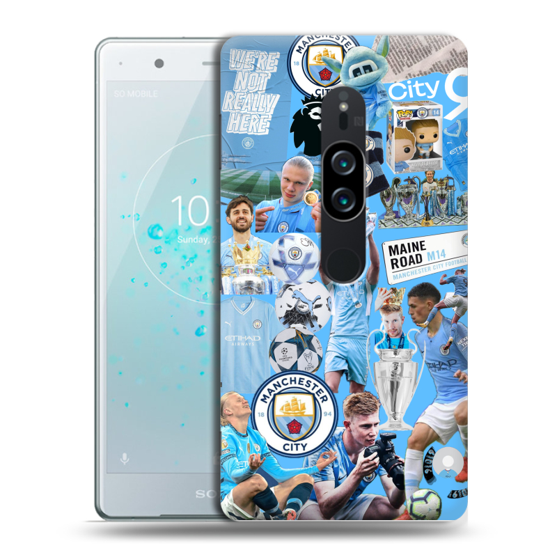 Пластиковый чехол на Sony Xperia XZ2 Premium с принтом Man City Манчестер Сити Пластиковый чехол на Sony Xperia XZ2 Premium с принтом Man City Манчестер Сити