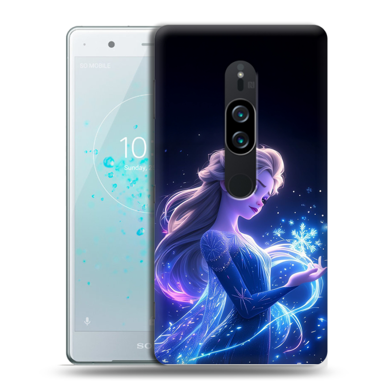 Пластиковый чехол на Sony Xperia XZ2 Premium с принтом Холодное сердце Frozen Пластиковый чехол на Sony Xperia XZ2 Premium с принтом Холодное сердце Frozen