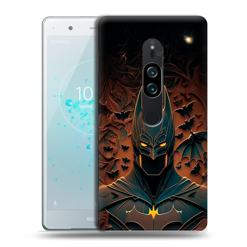 Пластиковый чехол на Sony Xperia XZ2 Premium с принтом Batman Бэтмен Пластиковый чехол на Sony Xperia XZ2 Premium с принтом Batman Бэтмен
