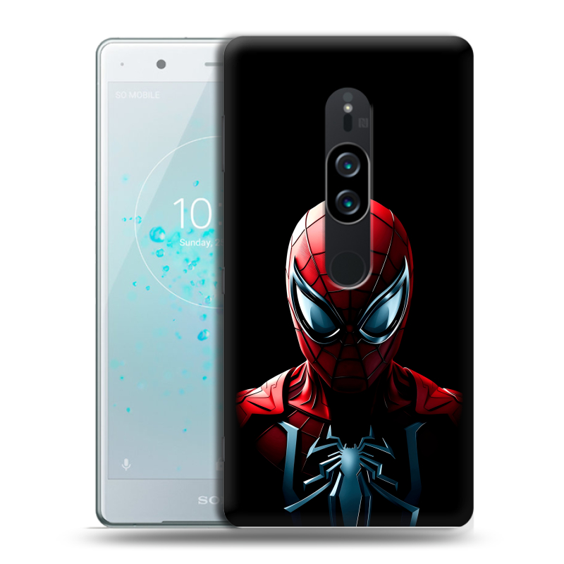 Пластиковый чехол на Sony Xperia XZ2 Premium с принтом Spiderman Человек паук Пластиковый чехол на Sony Xperia XZ2 Premium с принтом Spiderman Человек паук