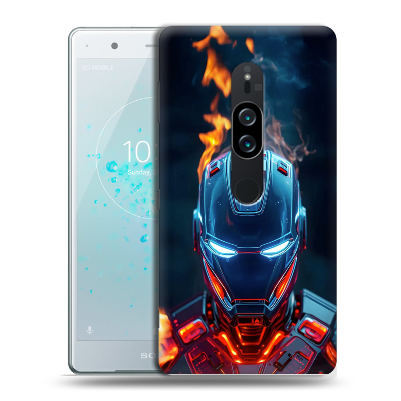 Пластиковый чехол на Sony Xperia XZ2 Premium с принтом IronMan Железный человек Пластиковый чехол на Sony Xperia XZ2 Premium с принтом IronMan Железный человек