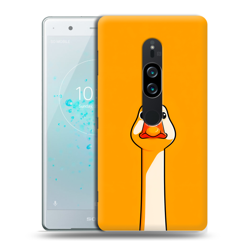 Пластиковый чехол на Sony Xperia XZ2 Premium с принтом Смешная утка Пластиковый чехол на Sony Xperia XZ2 Premium с принтом Смешная утка