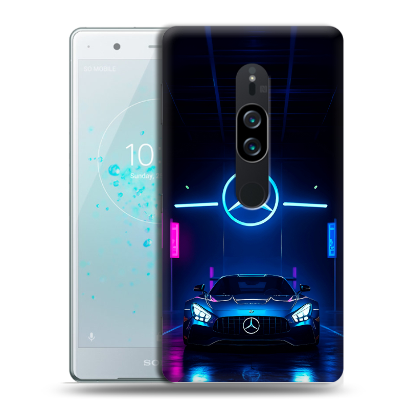 Пластиковый чехол на Sony Xperia XZ2 Premium с принтом Mercedes Мерседес Пластиковый чехол на Sony Xperia XZ2 Premium с принтом Mercedes Мерседес