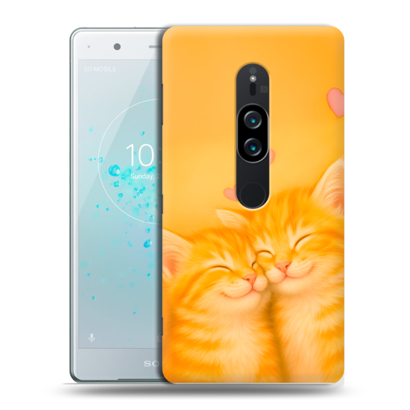 Пластиковый чехол на Sony Xperia XZ2 Premium с принтом Милые котята Пластиковый чехол на Sony Xperia XZ2 Premium с принтом Милые котята