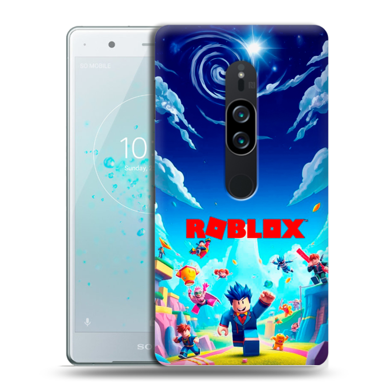 Пластиковый чехол на Sony Xperia XZ2 Premium с принтом Roblox Роблокс Пластиковый чехол на Sony Xperia XZ2 Premium с принтом Roblox Роблокс