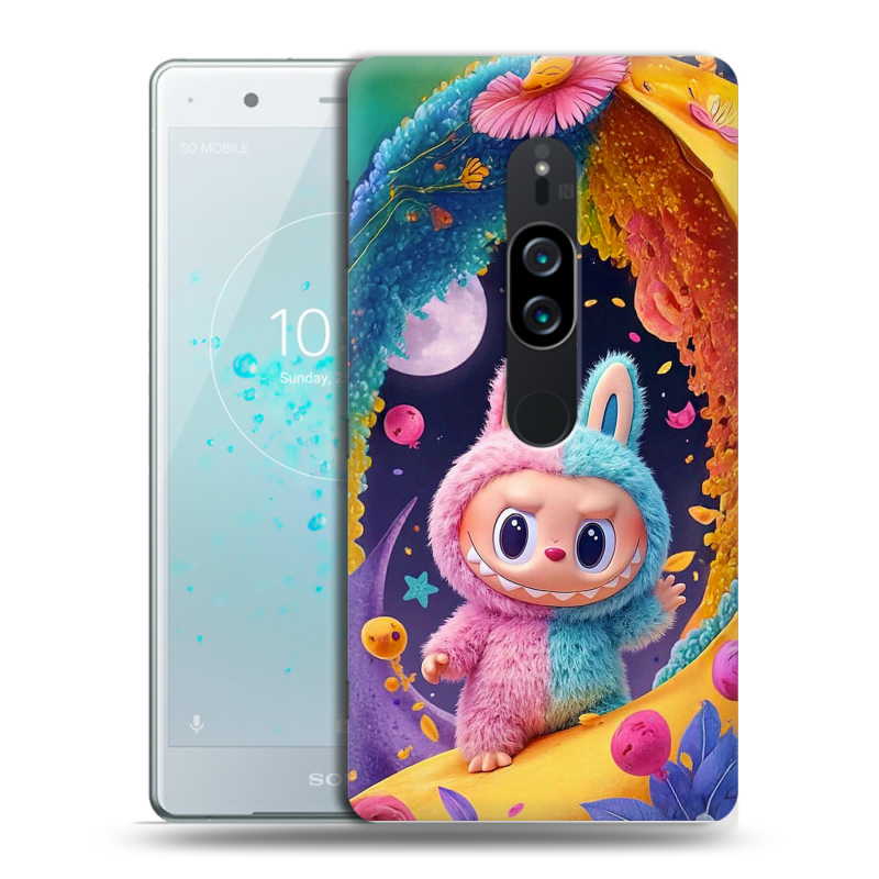 Пластиковый чехол на Sony Xperia XZ2 Premium с принтом Labubu Лабубу Пластиковый чехол на Sony Xperia XZ2 Premium с принтом Labubu Лабубу