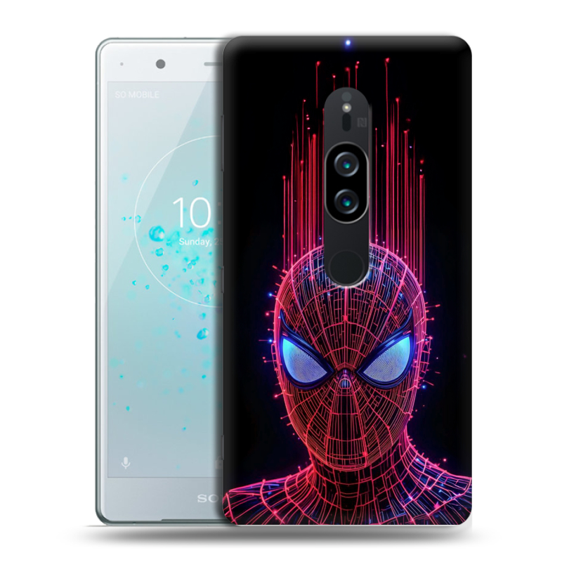 Пластиковый чехол на Sony Xperia XZ2 Premium с принтом Spiderman Человек паук Пластиковый чехол на Sony Xperia XZ2 Premium с принтом Spiderman Человек паук