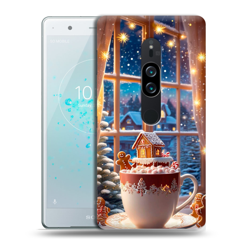 Пластиковый чехол на Sony Xperia XZ2 Premium с принтом Новый год Пластиковый чехол на Sony Xperia XZ2 Premium с принтом Новый год