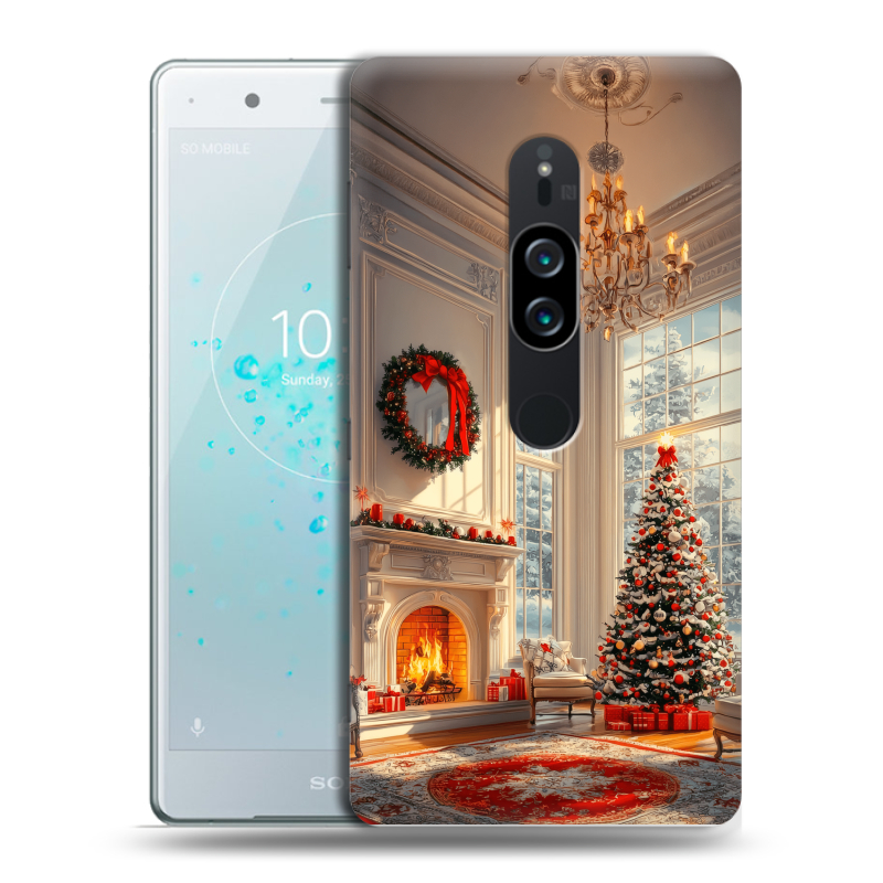 Пластиковый чехол на Sony Xperia XZ2 Premium с принтом Новый год Пластиковый чехол на Sony Xperia XZ2 Premium с принтом Новый год