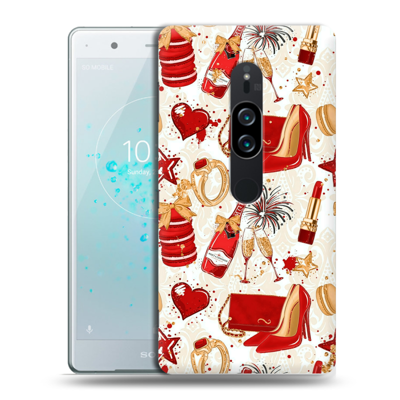 Пластиковый чехол на Sony Xperia XZ2 Premium с принтом Новый год Пластиковый чехол на Sony Xperia XZ2 Premium с принтом Новый год