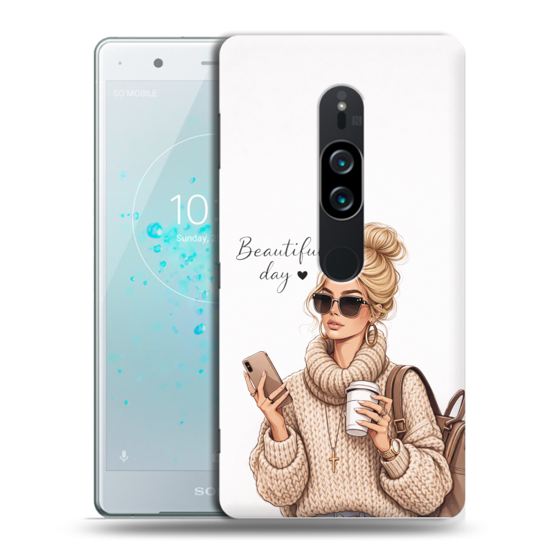 Пластиковый чехол на Sony Xperia XZ2 Premium с принтом женский Пластиковый чехол на Sony Xperia XZ2 Premium с принтом женский