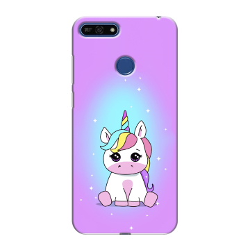 Силиконовый противоударный чехол на Huawei Honor 7A Pro с принтом Единорог Силиконовый противоударный чехол на Huawei Honor 7A Pro с принтом Единорог