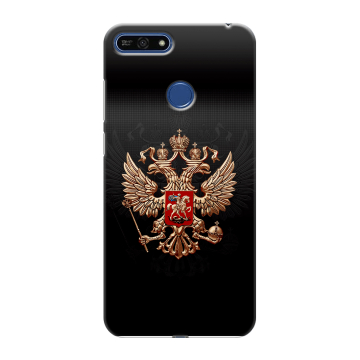 Силиконовый противоударный чехол на Huawei Honor 7A Pro с принтом Герб России Силиконовый противоударный чехол на Huawei Honor 7A Pro с принтом Герб России