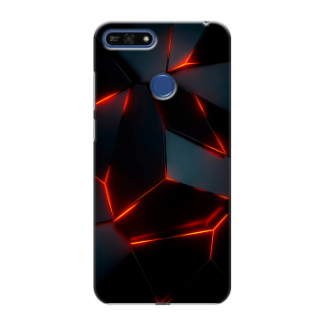 Силиконовый противоударный чехол на Huawei Honor 7A Pro с принтом Яркие абстракции Силиконовый противоударный чехол на Huawei Honor 7A Pro с принтом Яркие абстракции