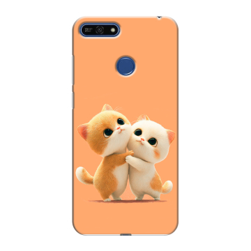 Силиконовый противоударный чехол на Huawei Honor 7A Pro с принтом Милые котики Силиконовый противоударный чехол на Huawei Honor 7A Pro с принтом Милые котики