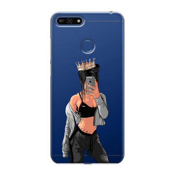 Силиконовый противоударный чехол на Huawei Honor 7A Pro с принтом Женские принты Силиконовый противоударный чехол на Huawei Honor 7A Pro с принтом Женские принты