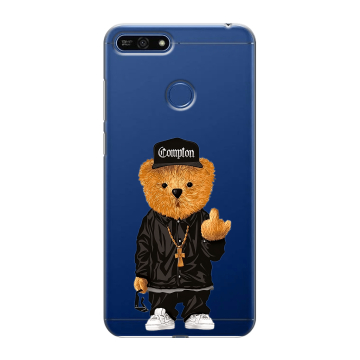 Силиконовый противоударный чехол на Huawei Honor 7A Pro с принтом Мишка