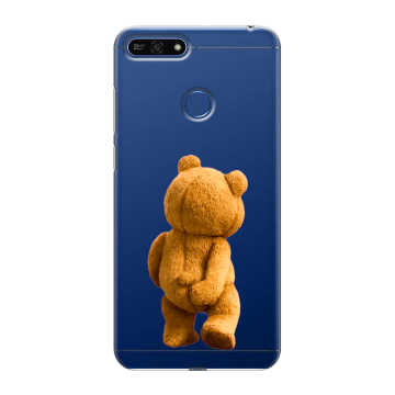 Силиконовый противоударный чехол на Huawei Honor 7A Pro с принтом Медведь Силиконовый противоударный чехол на Huawei Honor 7A Pro с принтом Медведь