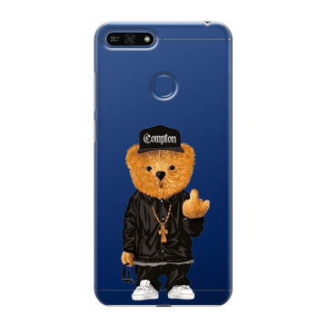 Силиконовый противоударный чехол на Huawei Honor 7A Pro с принтом Плюшевый медведь