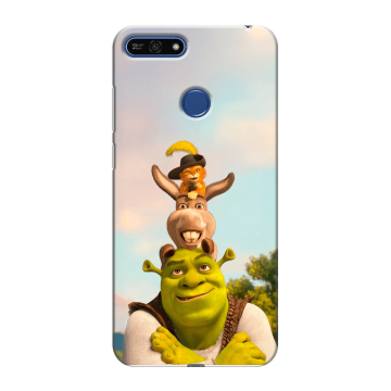 Силиконовый противоударный чехол на Huawei Honor 7A Pro с принтом Шрек Shrek