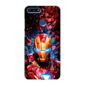 Силиконовый противоударный чехол на Huawei Honor 7A Pro с принтом Железный человек Ironman Силиконовый противоударный чехол на Huawei Honor 7A Pro с принтом Железный человек Ironman