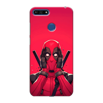 Силиконовый противоударный чехол на Huawei Honor 7A Pro с принтом Дедпул Deadpool