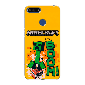 Силиконовый противоударный чехол на Huawei Honor 7A Pro с принтом Майнкрафт Minecraft Силиконовый противоударный чехол на Huawei Honor 7A Pro с принтом Майнкрафт Minecraft