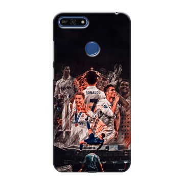 Силиконовый противоударный чехол на Huawei Honor 7A Pro с принтом Реал Роналдо Real Ronaldo