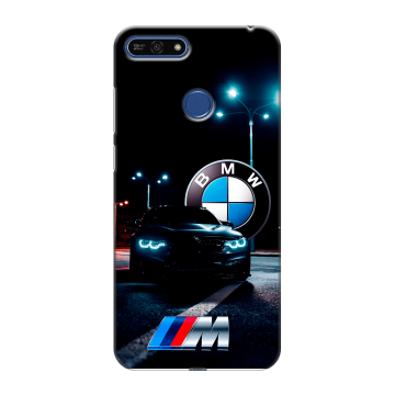 Силиконовый противоударный чехол на Huawei Honor 7A Pro с принтом БМВ BMW