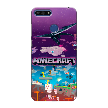 Силиконовый противоударный чехол на Huawei Honor 7A Pro с принтом Майнкрафт Minecraft Силиконовый противоударный чехол на Huawei Honor 7A Pro с принтом Майнкрафт Minecraft