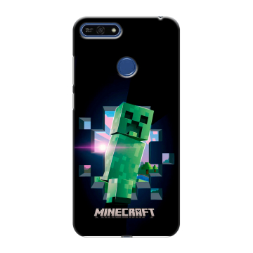 Силиконовый противоударный чехол на Huawei Honor 7A Pro с принтом Майнкрафт Minecraft Силиконовый противоударный чехол на Huawei Honor 7A Pro с принтом Майнкрафт Minecraft
