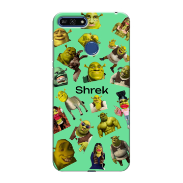 Силиконовый противоударный чехол на Huawei Honor 7A Pro с принтом Шрек Shrek