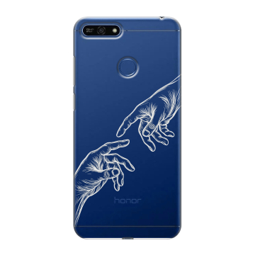 Силиконовый противоударный чехол на Huawei Honor 7A Pro с принтом Сотворение мира