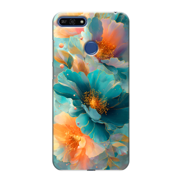 Силиконовый противоударный чехол на Huawei Honor 7A Pro с принтом Цветы