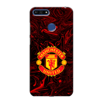 Силиконовый противоударный чехол на Huawei Honor 7A Pro с принтом Manchester United Силиконовый противоударный чехол на Huawei Honor 7A Pro с принтом Manchester United