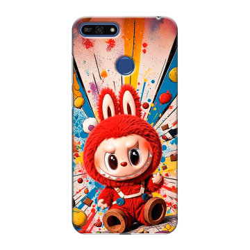 Силиконовый противоударный чехол на Huawei Honor 7A Pro с принтом Labubu Лабубу Силиконовый противоударный чехол на Huawei Honor 7A Pro с принтом Labubu Лабубу