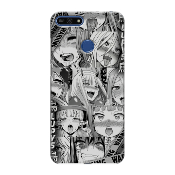 Силиконовый противоударный чехол на Huawei Honor 7A Pro с принтом Ahegao Ахегао Аниме Силиконовый противоударный чехол на Huawei Honor 7A Pro с принтом Ahegao Ахегао Аниме