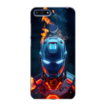 Силиконовый противоударный чехол на Huawei Honor 7A Pro с принтом IronMan Железный человек
