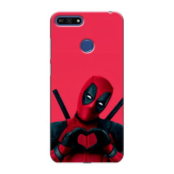 Силиконовый противоударный чехол на Huawei Honor 7A Pro с принтом Дедпул Deadpool