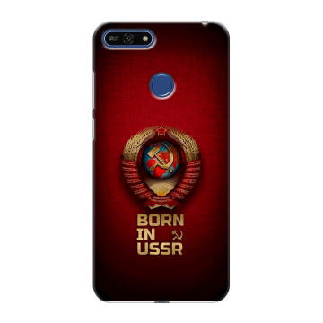 Силиконовый противоударный чехол на Huawei Honor 7A Pro с принтом Флаг Герб СССР Силиконовый противоударный чехол на Huawei Honor 7A Pro с принтом Флаг Герб СССР