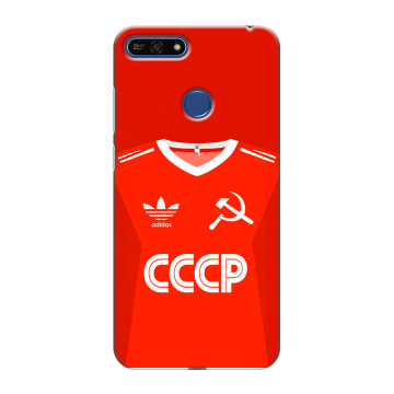 Силиконовый противоударный чехол на Huawei Honor 7A Pro с принтом Флаг Герб СССР Силиконовый противоударный чехол на Huawei Honor 7A Pro с принтом Флаг Герб СССР