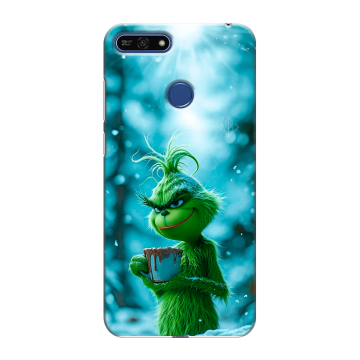 Силиконовый противоударный чехол на Huawei Honor 7A Pro с принтом Новый год гринч Силиконовый противоударный чехол на Huawei Honor 7A Pro с принтом Новый год гринч