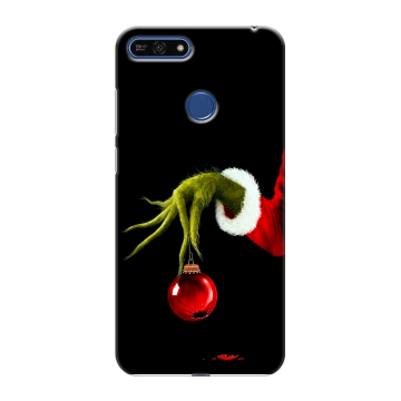 Силиконовый противоударный чехол на Huawei Honor 7A Pro с принтом Новый год Гринч Силиконовый противоударный чехол на Huawei Honor 7A Pro с принтом Новый год Гринч