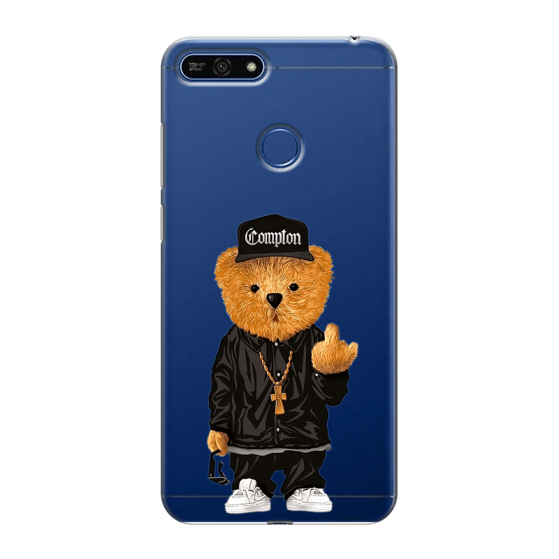 Силиконовый противоударный чехол на Huawei Honor 7A Pro с принтом Мишка Силиконовый противоударный чехол на Huawei Honor 7A Pro с принтом Мишка