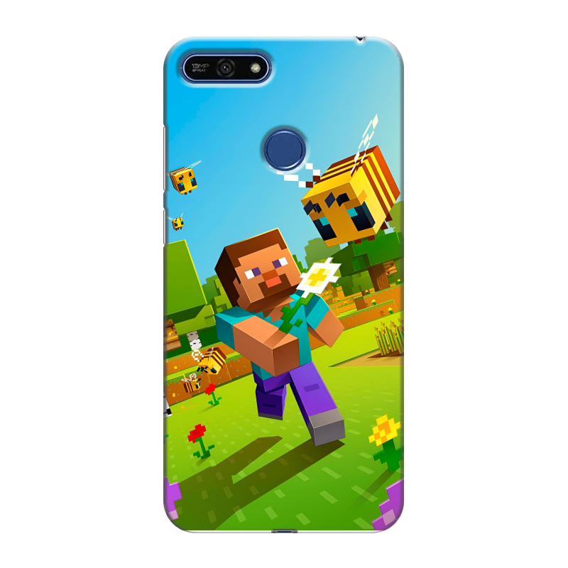 Силиконовый противоударный чехол на Huawei Honor 7A Pro с принтом Майнкрафт Minecraft Силиконовый противоударный чехол на Huawei Honor 7A Pro с принтом Майнкрафт Minecraft