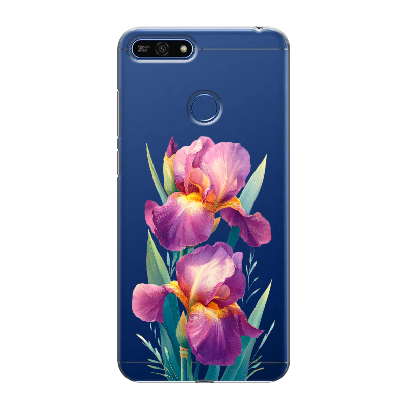 Силиконовый противоударный чехол на Huawei Honor 7A Pro с принтом Цветы орхидеи Силиконовый противоударный чехол на Huawei Honor 7A Pro с принтом Цветы орхидеи